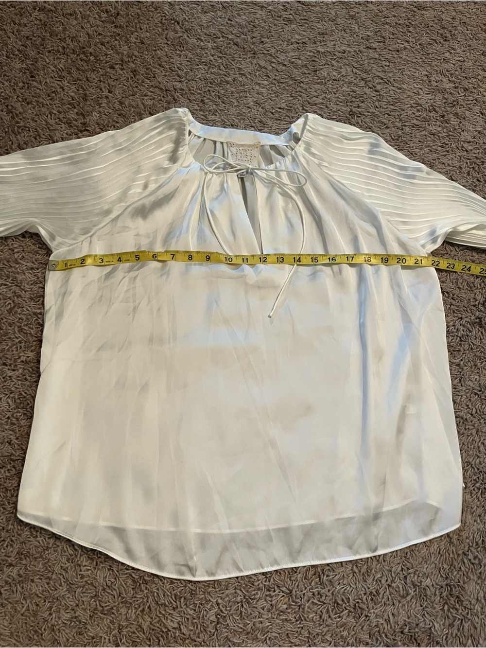 JOHNNY WAS Jade Gemma Pleated Blouse in White Sz M Like New Statement Sleeves - Picture 10 of 11